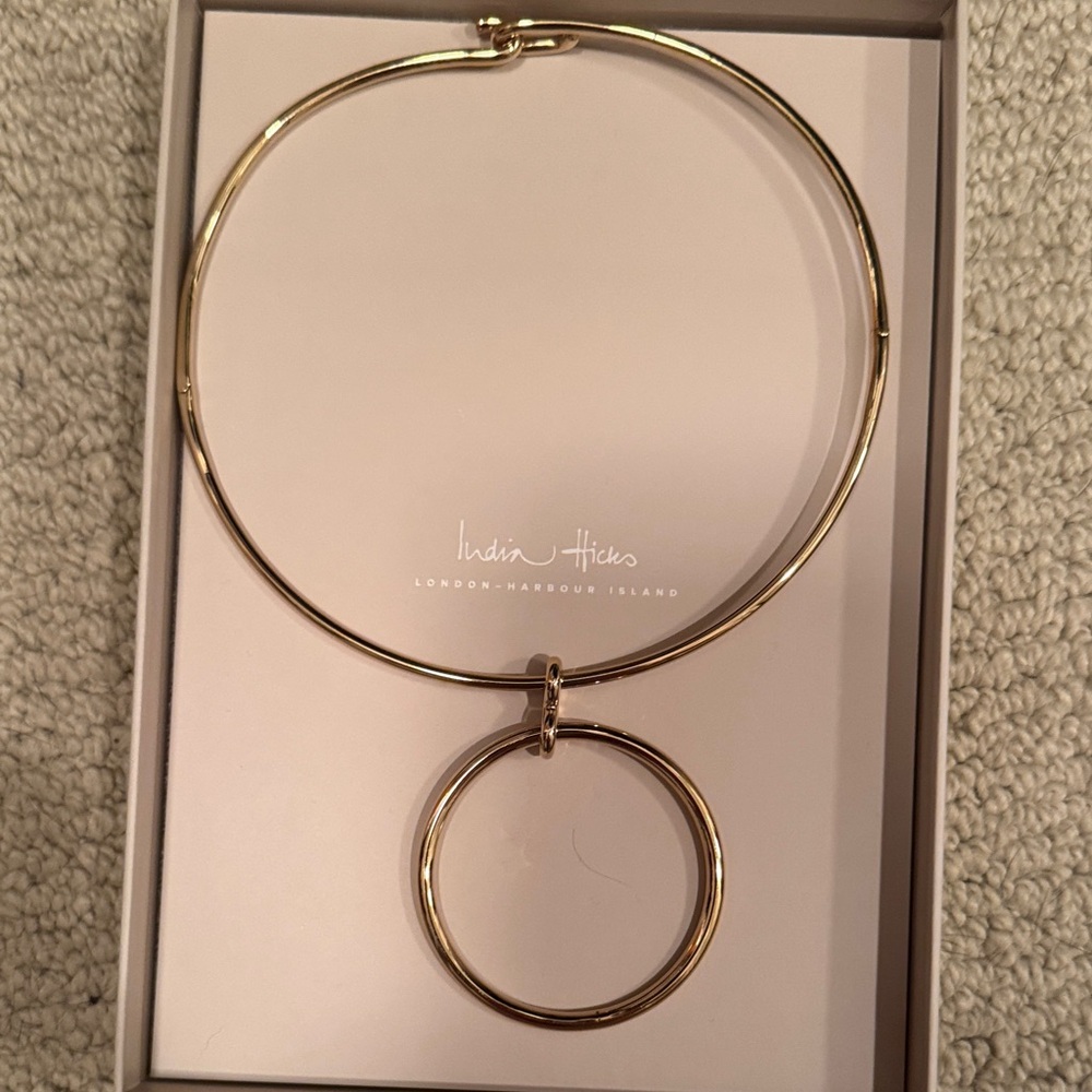 India Hicks Gold Circular Pendant Necklace